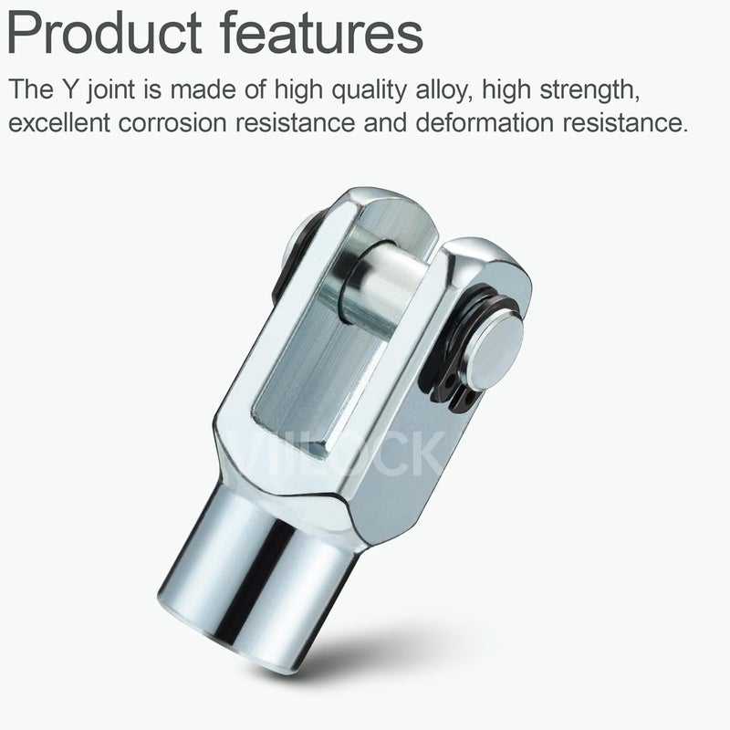 VIILOCK 2pcs Air Cylinder Rod Clevis End, M10x1.25 Female Thread Y Connector for Pneumatic Air Cylinder Foot Mounting Work Y-25/32 - Image 2